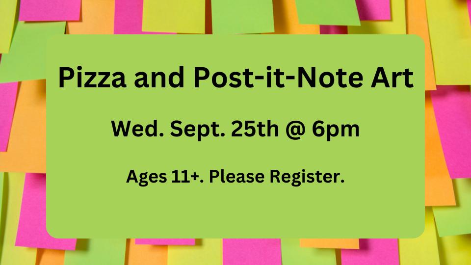 Pizza and post-it-note